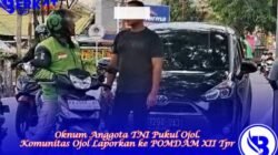 Oknum Anggota TNI Pukul Ojol. Komunitas Ojol Laporkan ke POMDAM XII Tpr