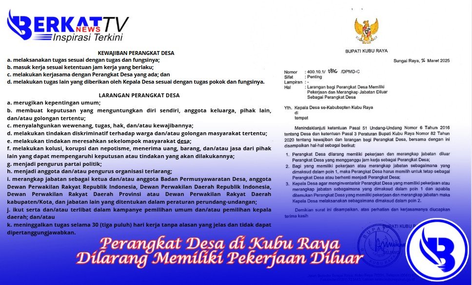 Perangkat Desa di Kubu Raya Dilarang Memiliki Pekerjaan Diluar