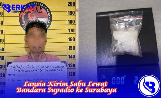 Lansia Kirim Sabu Lewat Bandara Supadio ke Surabaya