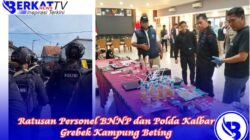 Ratusan Personel BNNP dan Polda Kalbar Grebek Kampung Beting