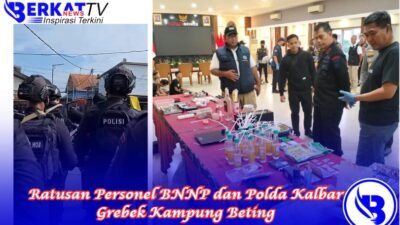 Ratusan Personel BNNP dan Polda Kalbar Grebek Kampung Beting