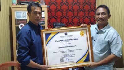 Berikan Pelatihan Paralegal Posbankumdes, LBH Perkumpulan Sembilan Diganjar Penghargaan