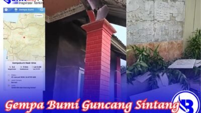 Gempa Bumi Guncang Sintang, Rumah Rusak Jembatan Baja Bergeser