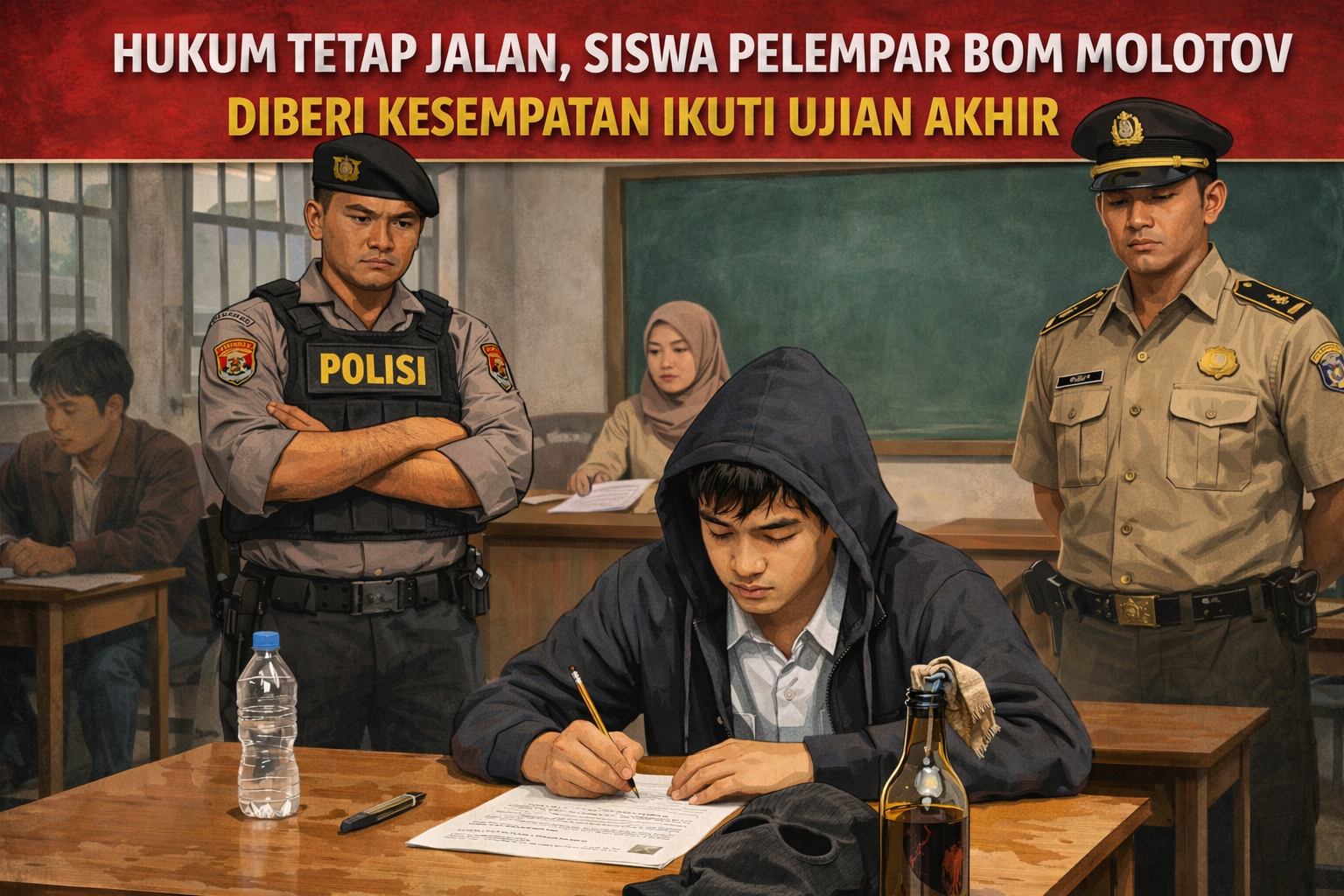 Hukum Tetap Jalan, Siswa Pelempar Bom Molotov Diberi Kesempatan Ikuti Ujian Akhir