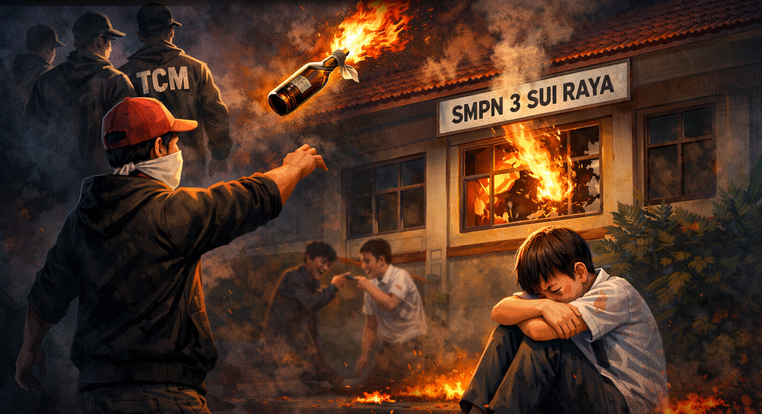 Pelaku Pelemparan Bom Molotov di SMPN 3 Sui Raya Korban Bullying. Tergabung di TCM