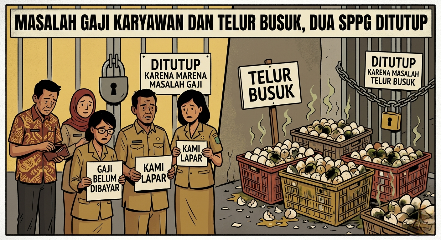 Masalah Gaji Karyawan dan Telur Busuk, Dua SPPG Ditutup