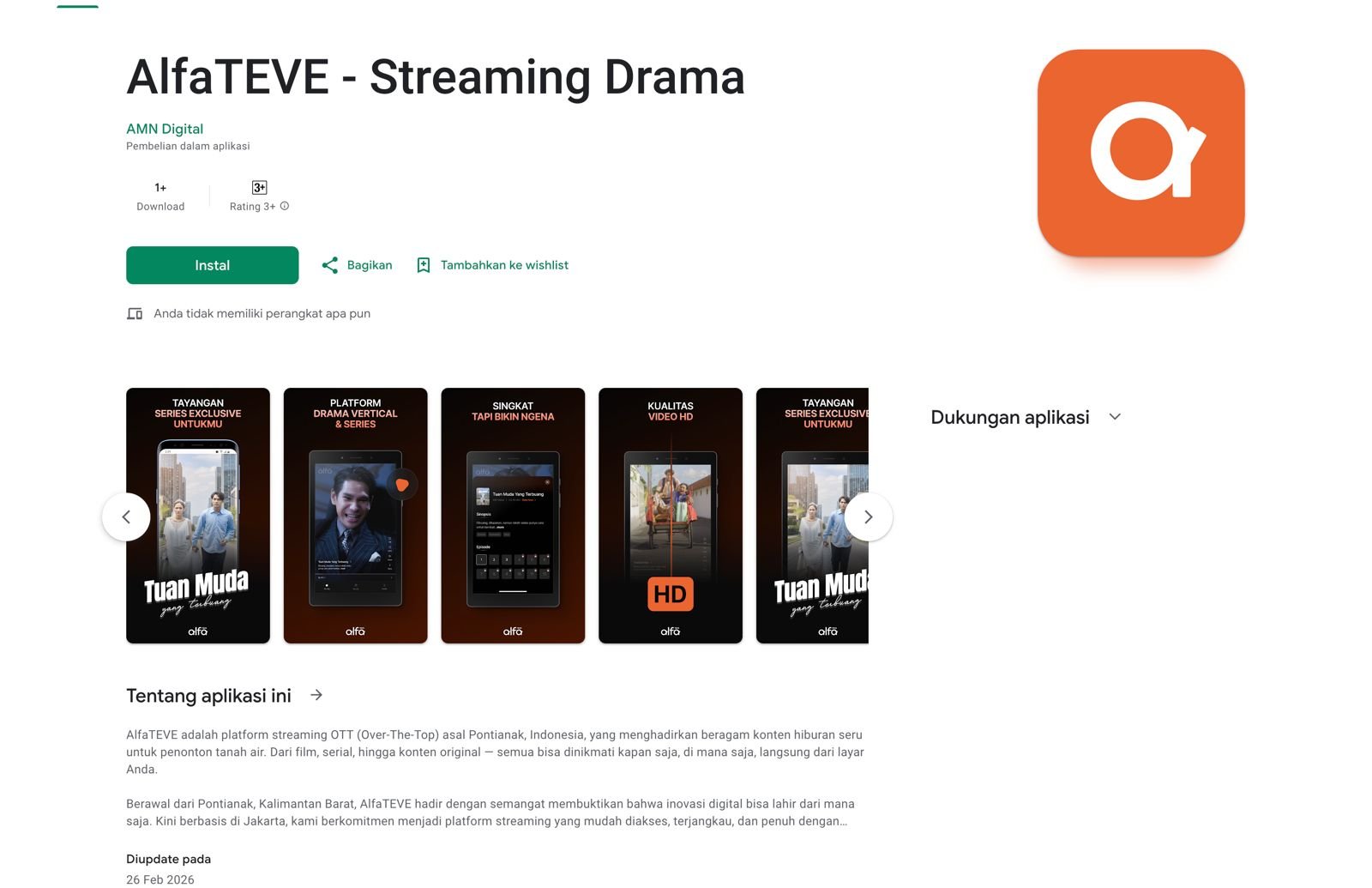 Alfa TEVE, Aplikasi Streaming Film dari Pontianak Diluncurkan
