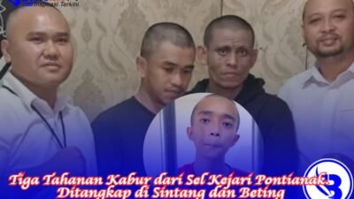 Tiga Tahanan Kabur dari Sel Kejari Pontianak. Ditangkap di Sintang dan Beting