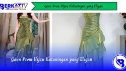 Gaun Prom Hijau Kekuningan yang Elegan