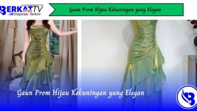 Gaun Prom Hijau Kekuningan yang Elegan