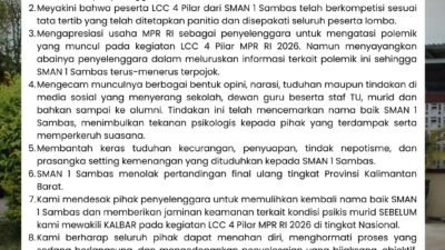 SMAN 1 Sambas Tolak Pertandingan Ulang