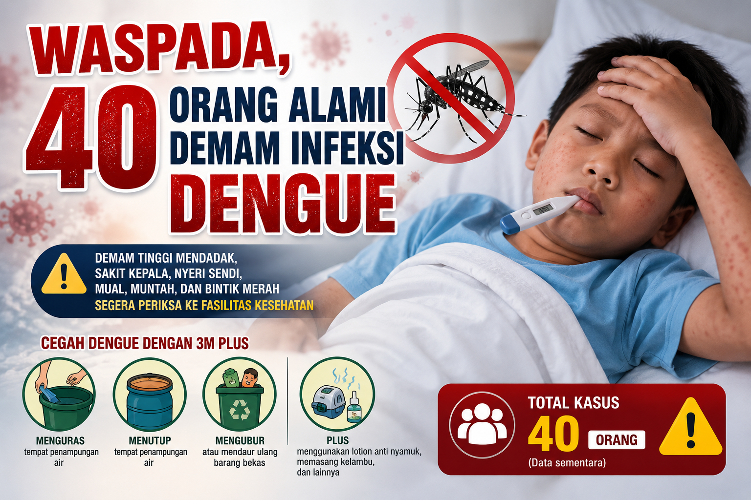 Waspada, 40 Orang Alami Demam Infeksi Dengue