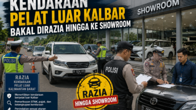 Kendaraan Pelat Luar Kalbar Bakal Dirazia Hingga ke Showroom