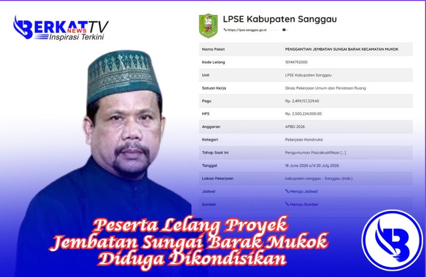 Ketua LSM Citra Hanura Sanggau, Abdul Rahim menyoroti proses lelang proyek Pengganti Jembatan Sungai Barak Mukok