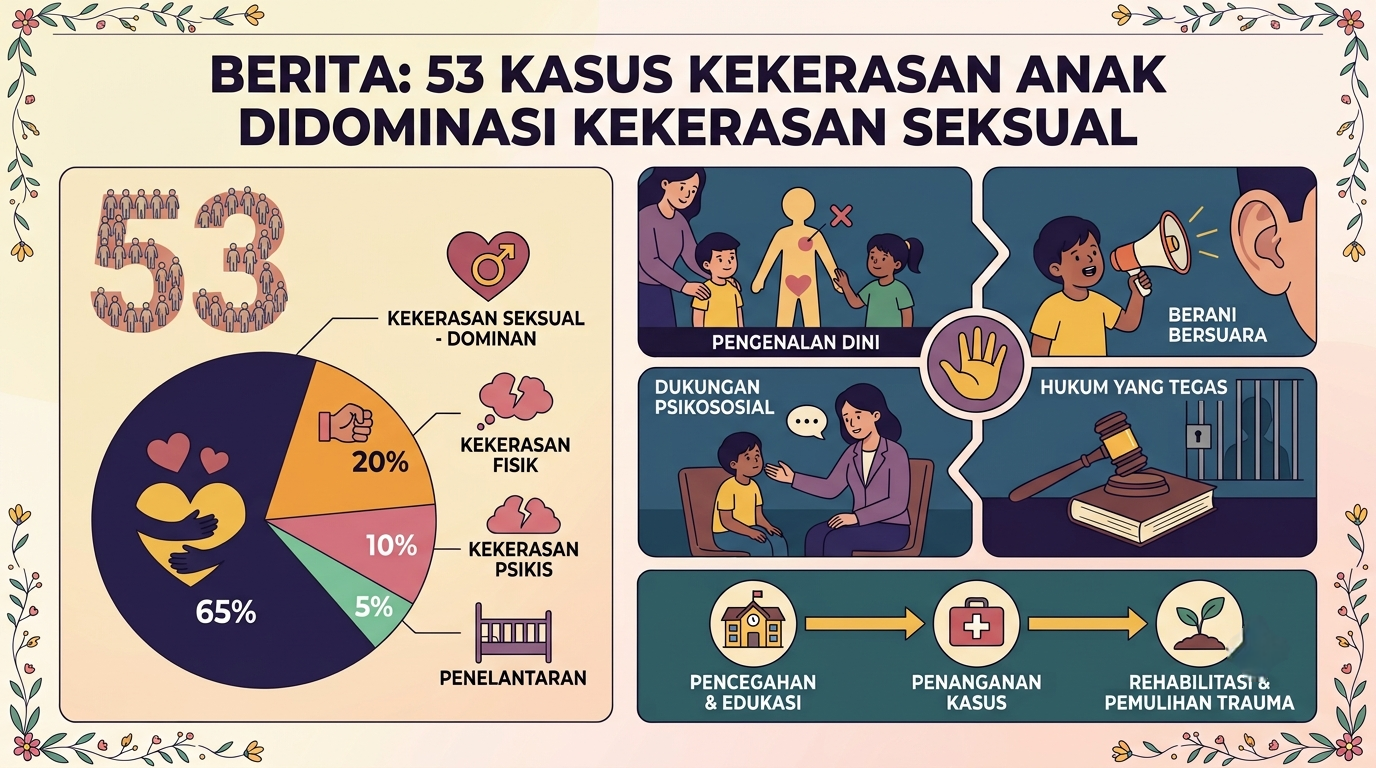53 Kasus Kekerasan Anak Didominasi Kekerasan Seksual
