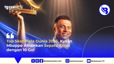 Top Skor Piala Dunia 2026, Kylian Mbappé Amankan Sepatu Emas dengan 10 Gol