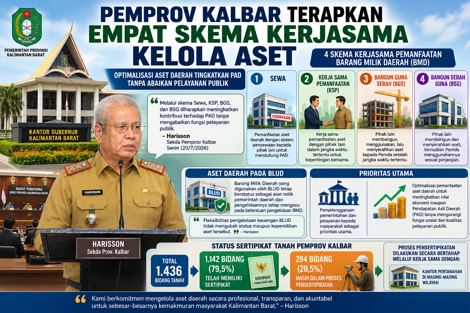 Pemprov Kalbar Terapkan Empat Skema Kerjasama Kelola Aset
