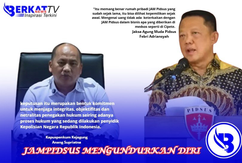 Jaksa Agung Muda Pidana Khusus (JAM Pidsus) Febri Adriansyah mengundurkan diri dari jabatannya. Pengumuman itu disampaikan Kepala Pusat Penerangan Hukum Kejagung Anang Supriatna dalam keterangan resminya, Sabtu (11/7/2026).