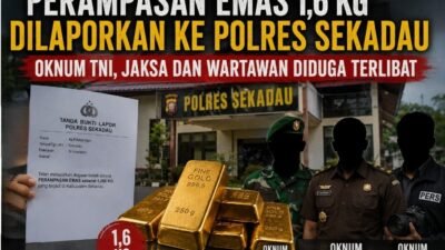 Alfiansyah melaporkan kasus dugaan perampasan emas miliknya seberat 1,666 kg ke Polres Sekadau pada Kamis (23/7/2026). Kabar yang beredar, kasus perampasan emas ini diduga kuat melibatkan oknum anggota TNI, personel Kejari Sekadau dan wartawan