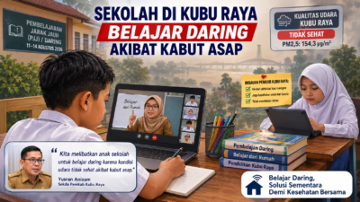 Sekolah di Kubu Raya Belajar Daring Akibat Kabut Asap