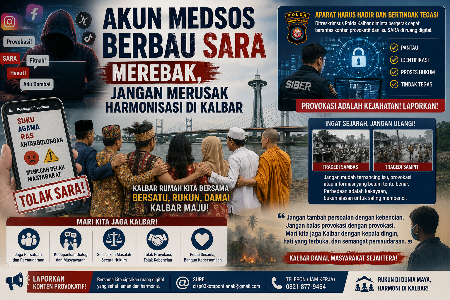 Akun Medsos Berbau SARA Merebak, Jangan Merusak Harmonisasi di Kalbar