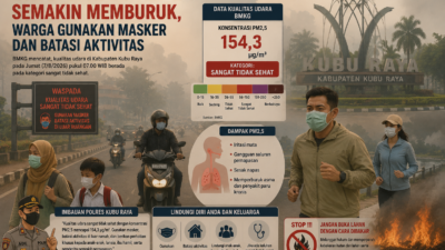Kualitas Udara Kubu Raya Semakin Memburuk, Warga Gunakan Masker dan Batasi Aktivitas