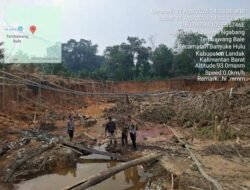 Tim Hanya Temukan Lima Mesin Dompeng PETI di Banyuke Hulu. Pemilik Lahan Berinisial SR