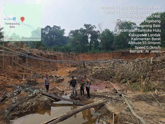 Tim Hanya Temukan Lima Mesin Dompeng PETI di Banyuke Hulu. Pemilik Lahan Berinisial SR