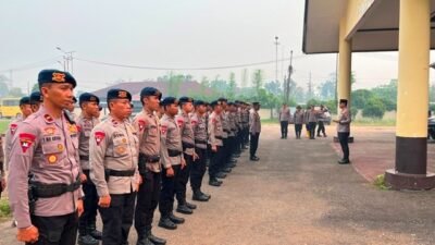 60 Personel BKO Brimob Disebar ke Empat Kecamatan Tangani Karhutla Kubu Raya