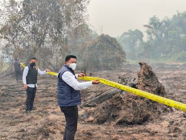 Polisi Segel Lahan Karhutla di Lintang Batang