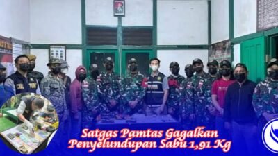 Satgas Pamtas Gagalkan Penyelundupan Sabu 1,91 Kg. Pelaku WNI Berinisial P