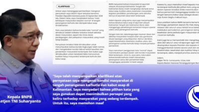 Kepala BNPB Minta Maaf
