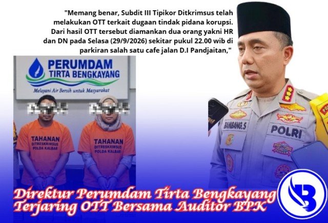 Direktur Perumdam Tirta Bengkayang Terjaring OTT Bersama Auditor BPK. Uang Tunai Rp400 Juta Diamankan