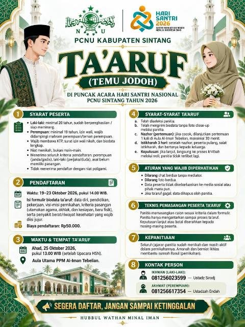 NU Sintang Fasilitasi Temu Jodoh di Hari Santri