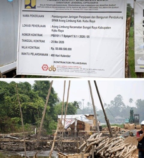 Proyek IPA PDAM di Desa Arang Limbung, yang menelan anggaran Rp89 miliar dari APBN dirancang memiliki dua unit pengolahan, masing-masing berkapasitas 50 liter per detik, sehingga total kapasitas pengolahan mencapai 100 liter per detik. Dan ditargetkan mampu mendukung pelayanan air bersih bagi sekitar 8.000 sambungan rumah. Foto: ist/berkatnewstv